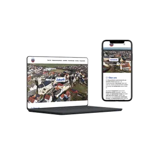 Mockup von der Webseite der Bürgerliste Mantel