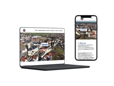Mockup von der Webseite der Bürgerliste Mantel
