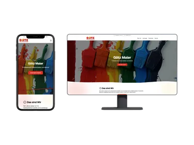 Mockup von der Webseite der Götz GmbH Malerfachbetrieb Bodenbeläge